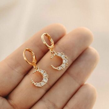 Moonglade | 14k Gold Plated Huggie Hoop Earrings, 5 of 7