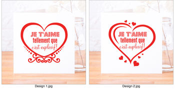 French 'Je T'aime' I Love You Card, 3 of 6