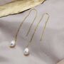 Genuine Fresh Water Pearl U Shape Threader Earrings, thumbnail 8 of 11