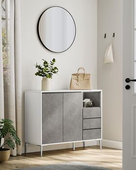 Sideboard Modern Storage Cabinet Drawers Concrete Grey, 7 of 7