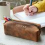 Personalised Buffalo Leather Square Pencil Case, thumbnail 1 of 7