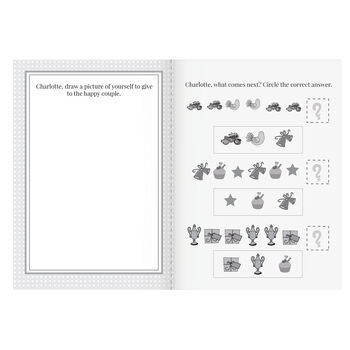 Personalised Pink A4 Wedding Activity And Colouring Book For Kids, 7 of 7