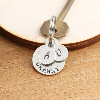 Grandma Gift Birth Flower Pewter Keyring, 5 of 6