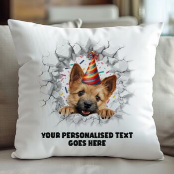 Personalised Norwich Terrier Birthday Break Through Dog, 5 of 8