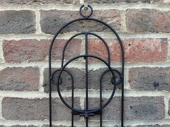 Wall Plant Pot Hanger 70cm Black Metal Garden Wall Planter Holder Bracket, 7 of 10