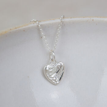 Sterling Silver Small Cuttlefish Heart Pendant, 2 of 3