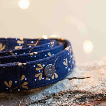 Navy Mistletoe Dog Collar, 11 of 12