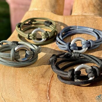 Green Paracord Vegan Cremation Urn Bracelet Memorial Keepsake For Ashes, 5 of 12