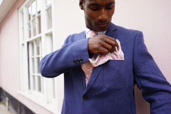 Mens Soft Pink Floral Pocket Square, 7 of 12