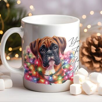 Personalised Boxer Dog In Christmas Lights, 6 of 10