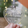 First Married Christmas Glass Bauble Keepsake, thumbnail 10 of 12