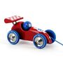 Vilac Pull Along Wooden Racing Car Red And Blue, thumbnail 2 of 3