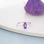Genuine Amethyst Ring In Sterling Silver, thumbnail 4 of 9
