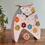 Floral Ceramic Mantel Clock In Bright Colours With Pendulum, thumbnail 1 of 8