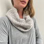 Knitted Lambswool Snood With Line Pattern, thumbnail 1 of 5