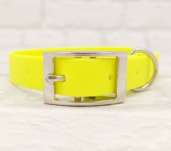 Waterproof Dog Collar And Lead Set Neon Yellow, 2 of 3