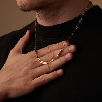 Gold Multiple Engraved Name Paper Clip Chain Necklace, 4 of 10