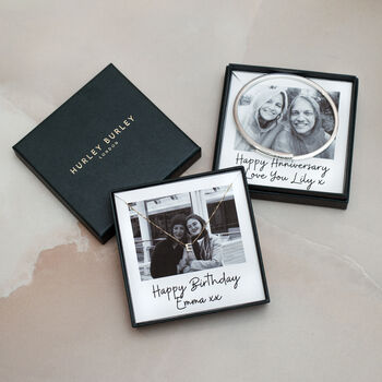 Personalised Sterling Silver Or 18ct Gold Bangle With Photobox, 6 of 8
