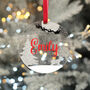 Personalised Name Glitter Acrylic Christmas Tree Decoration Bauble, thumbnail 7 of 9