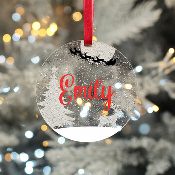 Personalised Name Glitter Acrylic Christmas Tree Decoration Bauble, 7 of 9