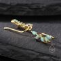 Aqua Green Opal Marquise Cluster Crawler Earrings, thumbnail 1 of 10