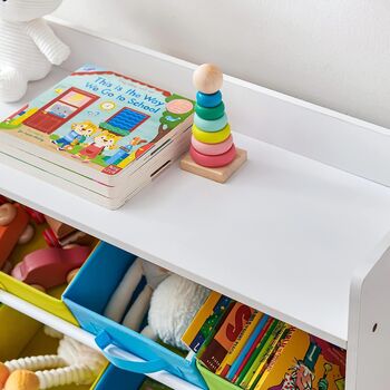Toy Organiser Fabric Bins Storage Unit Bookshelf Basket, 5 of 9