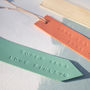 Personalised Coral Or Mint Leather Book Mark, thumbnail 2 of 5
