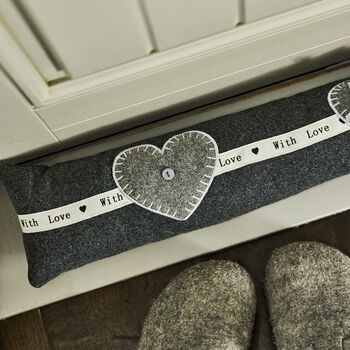 With Love Grey Heart Doorstop And Draught Excluder, 6 of 7