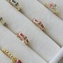 Pink Crystal Huggie Hoop Earrings 925 Silver, thumbnail 4 of 7