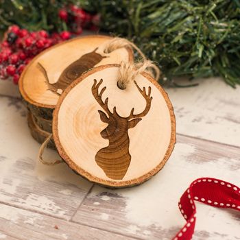 Set Of Four Woodland Animal Christmas Tree Decorations, 2 of 4