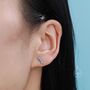 Tiny Opal Curved Bar Screw Back Earrings, thumbnail 7 of 11