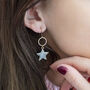 Sparkle Star Circle Drop Earrings, thumbnail 5 of 10