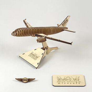 Airbus A320 Ceo Wingfence Model Plane Personalised Wooden Kit, 2 of 12