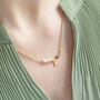 Asymmetric Pearl And Birthstone Initial Necklace, thumbnail 1 of 11