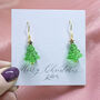 Christmas Tree Earrings With Gold Star Detail, thumbnail 1 of 4