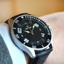 Engraved Sleek Design Wrist Watch With Black Detailing, thumbnail 1 of 3