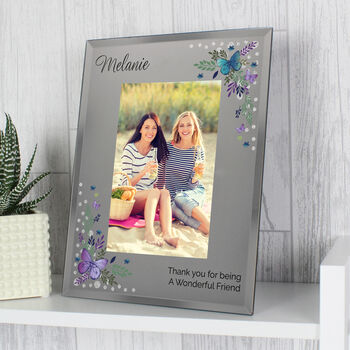 Butterfly Diamanté Personalised Photo Frame, 5 of 8