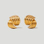 Wave Knot Statement Gold Stud Earrings In 18 K Gold Plated Vermeil, thumbnail 1 of 5