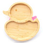 Bamboo Duck Plate With Suction Pink, thumbnail 2 of 3
