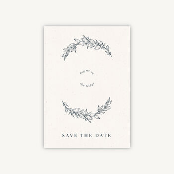 Foliage Monogram Wooden Magnet Save The Date, 2 of 6