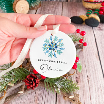 Christmas Ceramic Ornament With Custom Name, 5 of 7