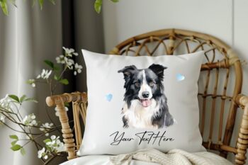 Personalised Border Collie Hearts Cushion Cover Gift, 2 of 2