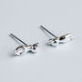 Sterling Silver Dangling Cat Stud Earrings, thumbnail 2 of 5