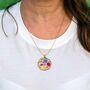 Statement Necklace With Multicolour Flowers In Silver, thumbnail 9 of 12