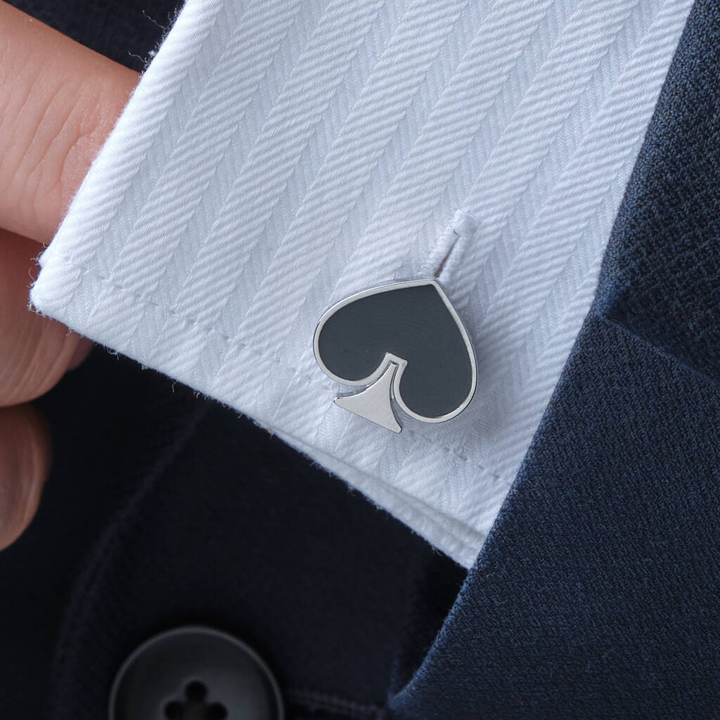 Image of Spade Cufflink Poker Card Ace Playing