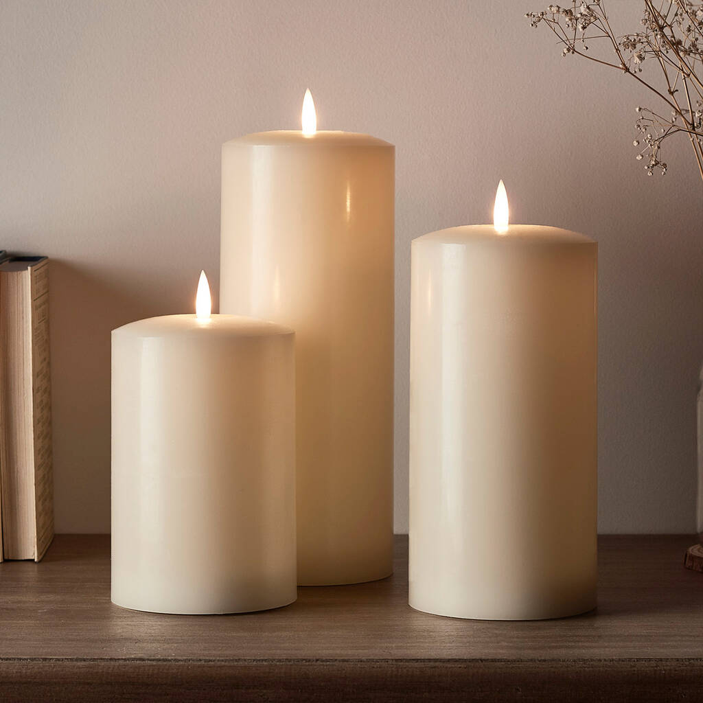 trio of realistic flame chapel candles by lights4fun ...