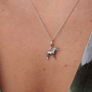 Zebra Charm Necklace, Sterling Silver Or Gold Plated, 3 of 9