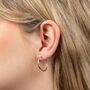 Solid 9ct Yellow Gold Sleeper Hoop Earrings, thumbnail 2 of 6