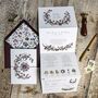 Plum Autumn Floral Wedding Invitation With Timeline, thumbnail 8 of 8