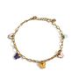 18k Gold Plated Multicoloured Butterfly Charm Anklet, thumbnail 2 of 3